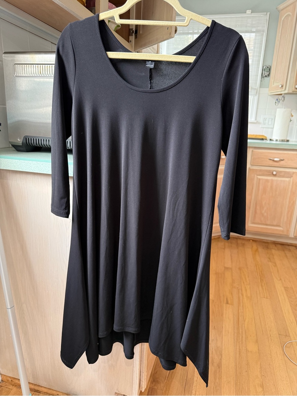 Black Scoop Neck A-Line Tunic Dress